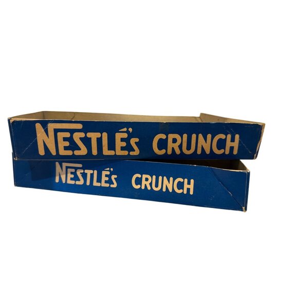 Original NESTLE'S CRUNCH milk chocolate STORE BOX top & bottom, when they were B - Picture 6 of 14